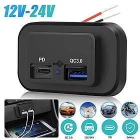 Ổ Cắm Sạc Hai Cổng USB 12V / 24V 3.1A 4.8A Cho Xe Hơi / Xe Tải / Tàu Thuyền / RV Mới