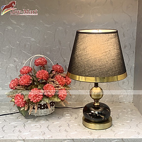 Mua Đèn Ngủ Để Bàn - Đèn Bàn Phòng Ngủ Thân Hợp Kim Sơn Tĩnh Điện  Chao Vải Đen Cao Cấp MB6430