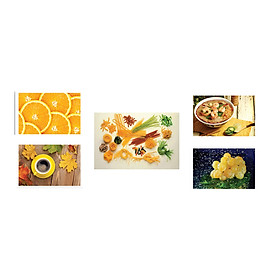 Bộ 5 tranh hoa quả treo phòng bếp canvas có viền w1199