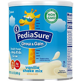Sữa bột dinh dưỡng PediaSure Grow & Gain  hương Vani 400gr (Mẫu mới - Non-GMO)