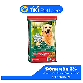 Thức ăn khô cho chó trưởng thành Classic Pets vị thịt bò 