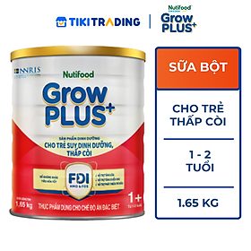 Sữa bột Nutifood GrowPLUS+ Suy Dinh Dưỡng (Đỏ) 1+ Lon 1,65KG