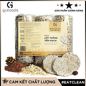Bánh gạo lứt ăn kiêng, tập GYM GUfoods - có 3 lựa chọn yến mạch, huyết rồng, tím than (500g)