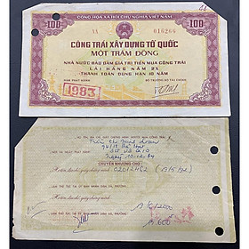 Mua CÔNG TRÁI XÂY DỰNG TỔ QUỐC LOẠI 100 đồng 1983 - Vật phẩm bao cấp sưu tầm