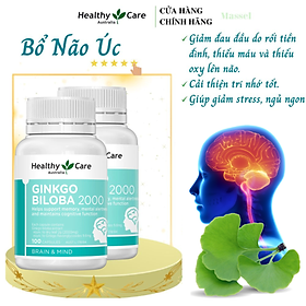 Bổ não Úc Healthy Care Ginkgo Biloba Hỗ trợ các vấn đề tuần hoàn não, Cải Thiện Trí Nhớ, lưu thông máu, Tăng khả năng nhận thức - Massel Official