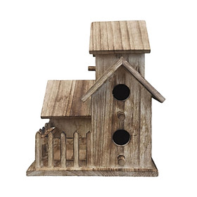 Bird House Multipurpose Rustic Bird Nest Box for Courtyard Outdoor Garden