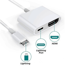 Cáp chuyển đổi từ Điện thoại to hdmi kết nối điện thoại iphone 5/6/7/8X ipad lên ti vi chất lượng cao1080P, Cáp hdmi cho Iphone, cáp chuyển hình ảnh từ điện thoại lên tivi, cáp tivi