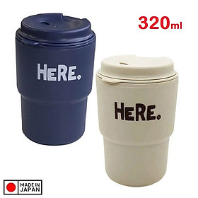 Combo 02 cốc giữ nhiệt có nắp xoay HERE 320ml cao cấp tiện dụng - Hàng nội địa Nhật Bản