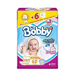 Miếng lót Bobby Fresh Newborn 2-60 miếng (TẶNG 6 MIẾNG TẢ QUẦN SIZE M)
