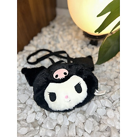 Túi bông mặt Kuromi, Túi đeo chéo cho bé, Túi nhỏ xinh xắn, Quà tặng đáng yêu cho bé - Sản phẩm chính hãng, Phân phối bởi Teenbox