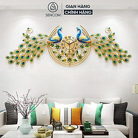 Mua Đồng hồ treo tường nghệ thuật SENCOM hình con công decor trang trí nhà cửa mã 2888- Hàng chính hãng