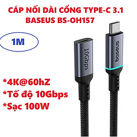 Dây cáp nối dài type C 4K@60Hz tốc độ 10Gbps Baseus High Definition BS-OH157 - Hàng chính hãng