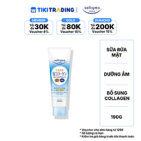 Sữa rửa mặt & tẩy trang tạo bọt dưỡng ẩm bổ sung collagen SOFTYMO (190 g/tuýp)
