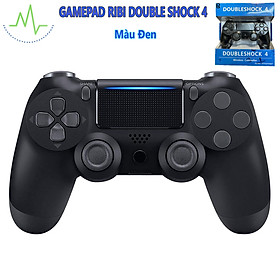 Gamepad Không Dây, Tay Cầm Chơi Game Bluetooth Pin Sạc RIBI DOUBLE SHOCK 4 dùng cho máy tính - laptop - điện thoại - máy chơi game - Hàng chính hãng