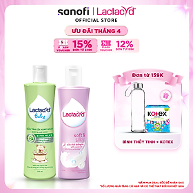 Bộ Dung Dịch Vệ Sinh Phụ Nữ Lactacyd Soft & Silky Dưỡng Ẩm 250ml + Sữa Tắm Gội Trẻ em Lactacyd Baby Extra Milky 250ml