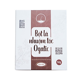 Hình ảnh Thuốc nhuộm tóc bạc bột lá móng thiên nhiên OGATIC màu Nâu 