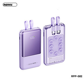 Mua Pin dự phòng mini cho iphone 15 Remax RPP-582 dung lượng 10000mAh tích hợp 2 cáp sạc nhanh - hỗ trợ QC 22.5W và PD 20W Tím - Hàng Chính Hãng