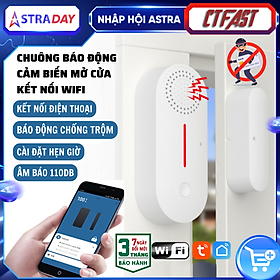 Chuông báo động chống trộm, báo khách mở cửa kết nối wifi CTFAST AW301 - Điều khiển từ xa qua app, âm báo 100 db hẹn giờ thông minh - Hàng chính hãng