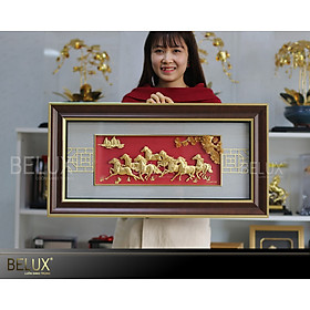 Tranh Mã Đáo Thành Công Dát Vàng 24k kích thước  81x42cm