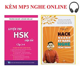 Sách - combo: Luyện thi HSK cấp tốc tập 2 (tương đương HSK 3+4 kèm CD) + Hack nhanh kỷ năng nghe tiếng trung có mp3 nghe+ DVD tài liệu