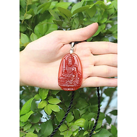 Mua Mặt dây chuyền Phật bản mệnh tuổi Mão, Phật Văn Thù Bồ Tát, Đá Phong Thủy, Màu đỏ, To, MAN3 tại ManDa