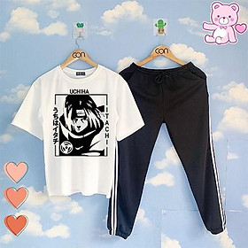 Set Đồ Bộ Áo Thun Tay Lửng Quần Kẻ 2 Sọc, Quần Ulzzang 2 Sọc