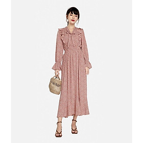 HNOSS Đầm maxi tay bèo 80% Polyester 20% Coton CMS12012035