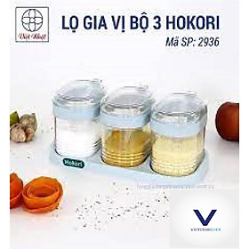 Bộ 3 lọ đựng gia vị HOKORI - thương hiệu Việt Nhật