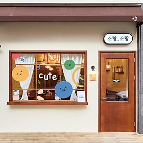 Mua Hình dán smile aesthetic trang trí gương cửa hàng cute