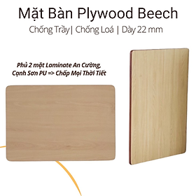 Mua Mặt bàn gỗ đẹp  70 x 50 cm  dày 22mm   Plywood Beech phủ Laminate chống trầy 2 mặt Plyconcept (Không kèm chân bàn)