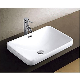 CHẬU LAVABO ÂM BÀN ĐÁ DƯƠNG VÀNH MEN NANO TRẮNG SÁNG