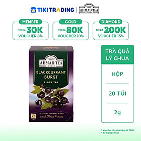 Trà quả lý chua Blackcurrant Burst Ahmad tea Hộp 40g (20 túi nhôm)