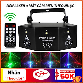 Đèn led laser 9 mắt cao cấp, trang trí phòng karaoke, vũ trường , sân khấu