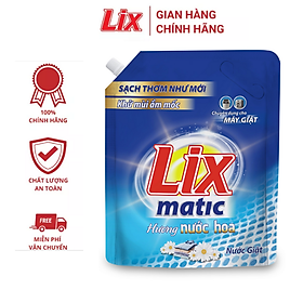 Nước giặt Lix Matic mới hương nước hoa túi 3.5kg NGM42 giặt tẩy đánh bay