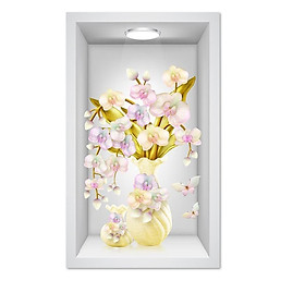 Decal dán tường lọ hoa 3D LoHoaDon_035