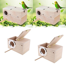 2Pc Wood Nest Box Nesting Boxes For Small Birds, Budgies & Finches