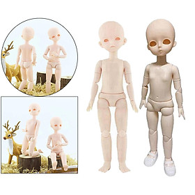 2Pcs 1/6 Ball Jointed Unpainted Doll Body with Head Shoes DIY Part Accessory