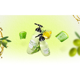 Sữa tắm Hasi Kokeshi dưỡng ẩm, trắng da chiết xuất Nha đam và Oliu - White & pure spa shower milk with Aloe vera extract and Olive oil