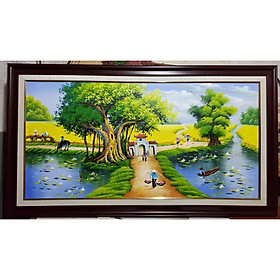 Mua TRANH VẼ SƠN ĐÂU - PHONG CẢNH LÀNG QUÊ BẮC BỘ