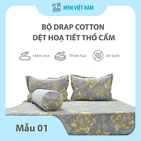 Mua Bộ Drap Gối Cotton Dệt Họa Tiết Thổ Cẩm MYM 160x200cm/180x200cm – Mềm Mịn  Thoáng Mát