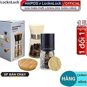 Mua Combo 2 lọ xay tiêu thủy tinh Lock&Lock CKO115S2 140ml - Hàng chính hãng lưỡi bằng sứ -Hapos