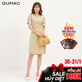 Đầm caro phối bèo GUMAC DA1239