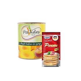 COMBO 1 Hộp Bột Làm Bánh Rán Pancake Pha Sẵn Dr. Oetker 100g Và 1 Hộp Đào