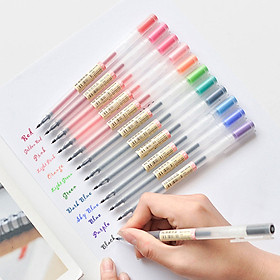 12pcs/set Gel Pen 0.5mm Pen Lead Colored Gel Ink Pens Comfort Grip for Drawing Painting Writing Coloring Books Art
