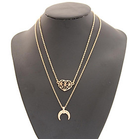 Elegant Double Lady Clavicle Chain Necklace Jewelry Pendant  Charm