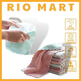Mua Khăn Lau Đa Năng Siêu Thấm 2 Mặt Kích Thước 15x26 cm - Không Phai Màu  Không Rụng Sợi R11 RIOMART