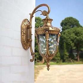 Ảnh thật -Đèn tường mạ đồng, đèn tường ngoài trời, đèn decor, đèn trang trí,đèn sân vườn, đèn treo cột, đèn chùa mạ đồng