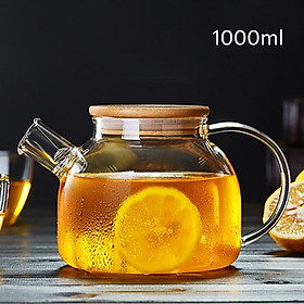 Mua Bình trà thủy tinh nắp gỗ sang trọng 1000ml