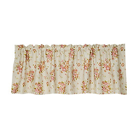 Flower Printed Kitchen Curtain Valances Fashion Windows Small Curtains Beige