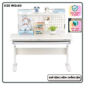 Mua Bàn học sinh chống gù F01 120cm mới  điều chỉnh 4 chiều  thiết kế tay quay nâng hạ   kèm bộ quà tặng